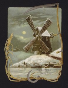 Windmill in the snow (chromolitho) بواسطة مدرسة اللغة الإنجليزية