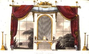 ستارة نافذة للمخدع ، اللوحة 3 من مستودع الفنون في أكرمان ، نُشرت عام 1809 (لون ليثو) بواسطة مدرسة اللغة الإنجليزية