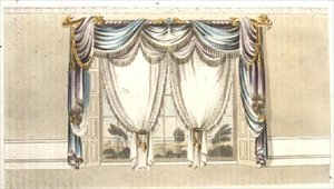 ستائر النوافذ ، اللوحة 110 من مستودع الفنون في أكرمان ، نُشرت عام 1820 (لون ليثو) بواسطة مدرسة اللغة الإنجليزية