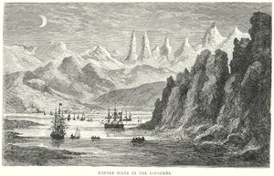 مشهد شتوي في لوفودينز (نقش) بواسطة مدرسة اللغة الإنجليزية