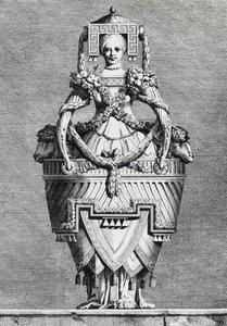 إناء مجسم ، عروس يونانية ، نقش بواسطة Ennemond-Alexandre Petitot (1727-1801) من Mascarade la Grecque ، Suite des Vases and Cheminees ، بارما بواسطة Ennemond Alexandre (بعد) Petitot