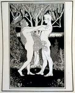 آدم وحواء (براءة) ، من كتاب يهوذا الذي رسمه إفرايم موسى ليلين (1874-1925). يُعتبر ليليان والد الأيقونية الصهيونية ، التي تم إنشاؤها على طراز Jugendstil (الفن الألماني الحديث). رسم "يهوذا" (1900) ، كتاب توراتي