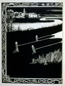عنك قبل جموره (عمورة) ، من كتاب يهوذا الذي رسمه إفرايم موسى ليلين (1874-1925). يُعتبر ليليان والد الأيقونية الصهيونية ، التي تم إنشاؤها على طراز Jugendstil (الفن الألماني الحديث). رسم "يهوذا" (1900) ، كتاب ب بواسطة افرايم موسى الزنابق