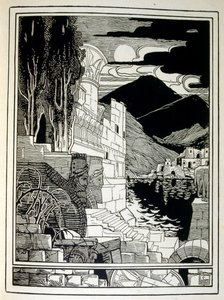 أطلال سدوم ، من كتاب يهوذا الذي رسمه إفرايم موسى ليلين (1874-1925). يُعتبر ليليان والد الأيقونية الصهيونية ، التي تم إنشاؤها على طراز Jugendstil (الفن الألماني الحديث). رسم "يهوذا" (1900) ، كتاب الشاعر التوراتي