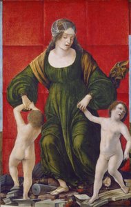 زوجة صدربعل وأولادها ، c.1490-3 (درجة الحرارة على لوحة الحور) بواسطة إركول دي روبرتتي