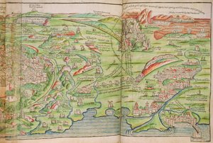 خريطة مدينة القدس ، من "الحج في الأرض المقدسة" بقلم برنارد فون بريدنباخ (1440-97) بواسطة إيرهارد ريويتش