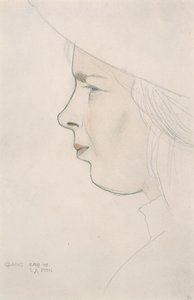 صورة لأخت الفنانة غلاديس لوتون ، ٨ أغسطس ١٩٠٩ (قلم رصاص وغسل ملون) بواسطة إريك جيل