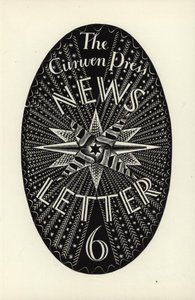 تصميم رسالة أخبار Curwen Press ، رقم 6 ، 1934 (نقش الخشب) بواسطة إريك رافيليوس