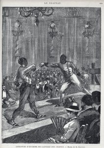 مسابقة "L'Etoile des Ternes" للمبارزة في باريس عام 1885 - رسمها إي. جرينير بواسطة إرنست (بعد) جرينير