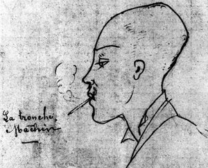 الوجه به شيء ، صورة آرثر رامبو التي رسمها إرنست ديلاهاي عام 1875.