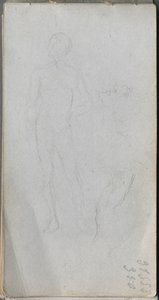 كراسة الرسم ، الصفحة 100: الشكل العاري ، الملف الشخصي. بواسطة جان لويس إرنست ميسونييه