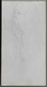 كراسة الرسم ، الصفحة 11: الشكل في الملف الشخصي. بواسطة جان لويس إرنست ميسونييه