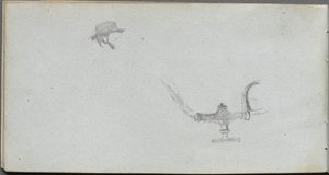 كراسة الرسم ، الصفحة 26: دراسة الرأس والمصباح. بواسطة جان لويس إرنست ميسونييه