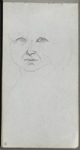 كراسة الرسم، صفحة 59 دراسة وجه بواسطة إرنست ميسونييه