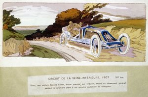 Circuit de la Seine-Inèrieure, Szisz by car Renault Frères, came first in the stands, second in the general classification, losing 1st place only six minutes from the winner بواسطة إرنست مونتوت
