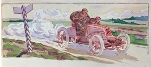 هنري فورنييه في منافسيه في منافسة باريس - برلين في عام 1901 ، ج .1910