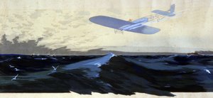 لويس بليريوت: أول معبر جوي للقناة الإنجليزية ، حوالي عام 1920 (رسم توضيحي) بواسطة إرنست مونتوت