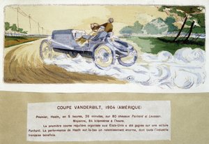 Racing: the Vanderbilt Cup in 1904 - drawing by Ernest Montaut (1878-1909). بواسطة إرنست مونتوت