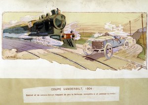 السباق: كأس فاندربيلت عام 1904 - رسمه إرنست مونتو (1878-1909). بواسطة إرنست مونتوت