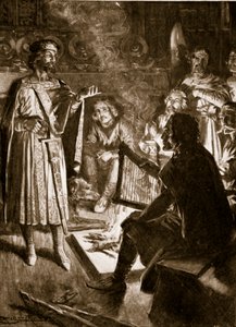 الملك كانوت والشاعر ، توضيح من "قصة هتشنسون عن الأمة البريطانية" ، ص 1920 بواسطة إرنست براتر