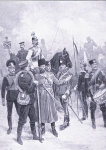 أنواع الجنود الروس ، توضيح من Casell History of the Russo-Japanese War Vol 1 ، c.1900 بواسطة إرنست براتر