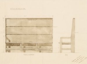 تصميم للاستقرار في البلوط الإنجليزي ، 1909 (قلم مع مرحاض على ورق)