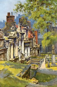 Greyfriars Churchyard (لون ليثو) بواسطة إرنست ويليام هاسلهوست