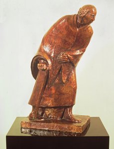 امرأة تبلغ من العمر بعصا للمشي ، 1913 (برونزية)