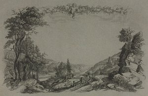 ستة مناظر لقلعة هايدلبرغ: الغلاف ، مشهد الصيد ، 1820. بواسطة ارنست فرايز