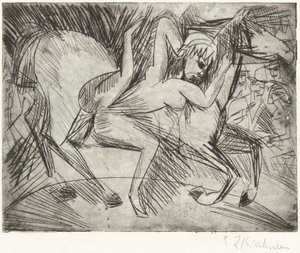 أكروبات على حصان Voltigeuse على ظهور الخيل ، 1913. بواسطة إرنست لودفيج كيرشنر