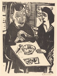 امرأة عجوز وشابة عجوز وشابة ، 1921. بواسطة إرنست لودفيج كيرشنر