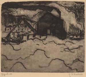 جرافات الرمال على نهر إلبه ، 1906. بواسطة إرنست لودفيج كيرشنر
