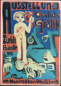 معرض ، رسومات ألمانية في صالون فولفسبيرغ الفني ، حوالي عام 1921 بواسطة إرنست لودفيج كيرشنر
