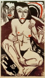 ELKirchner ، حزن (صورة ذاتية مع Erna) بواسطة إرنست لودفيج كيرشنر