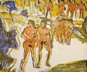 Group of swimmers بواسطة إرنست لودفيج كيرشنر