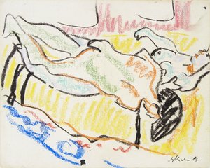 زوجين الحب في الاستوديو Two Nudes ، 1908-1909