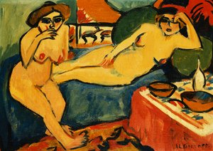 اثنين من العراة على أريكة زرقاء. اثنين من العراة على أريكة زرقاء ، c.1910-1920