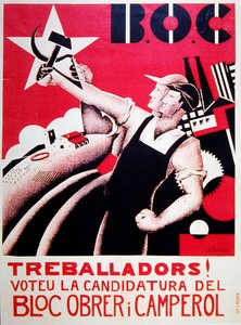 ملصق انتخاب Bloc Obrer i Camperol (BLOC) c.1935