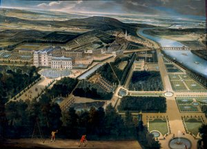 منظر عام لقلعة وحدائق سانت كلاود (سانت كلاود) لوحة إتيان أليجرين (1644-1736) 1675 صن. 3 ، x3،83 م فرساي ، متحف القصر - منظر لقلعة وحديقة سانت كلاود (فرنسا) - رهن بواسطة إتيان أليجرين (1644-173)