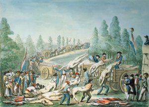 نقل الجثث خلال الثورة ، ج .1790 (قلم وحبر وغواش على ورق) بواسطة إتيان بيريكور