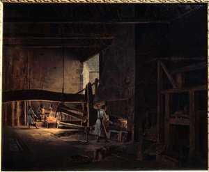 تزوير في Chatillon sur Seine (Chatillon-sur-Seine) لوحة من قبل Etienne Bouhot (1780-1862) 1823 Montbard ، Musee des Forges de Breffan بواسطة إتيان بوحوت