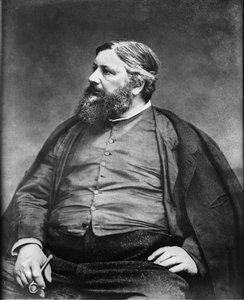 بورتريه للرسام غوستاف كوربيه للمصور إتيان كارجات. طبعة أصلية، من محفوظات ورشة التصوير الفوتوغرافي روث وشركاه. بواسطة إتيان كارات