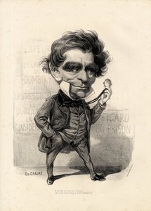 flying leaf - Illustration by Etienne Carjat (1826-1906): Theatre - Monrose Antoine-Martial Louis Barizain, Louis Monrose (1811-1883) بواسطة إتيان كارات