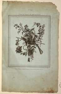 كأس مع أدوات الصيد ، اللوحة 1 من "Suite de Trophées de chasse ،" Suite VI بواسطة إتيان كلود فويسارد