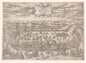 العيد البابوي في تستاشيو في روما عام 1534 La festa di Testaccio fatta في روما (العنوان على الكائن)