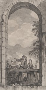 كنيسة اللقطاء في باريس: الراهبات والفتيان ينظرون إلى مشهد الميلاد ، 1757.