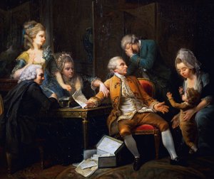 Broken contract, painting by Jeaurat Etienne (1699-1789), France