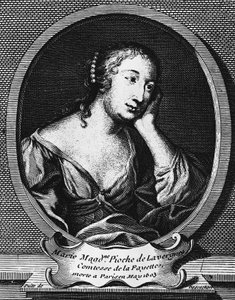 صورة ميدالية لماري مادلين بيوش دو لا فيرن ، كومتيس دو لا فاييت (1634-1693) ، روائي فرنسي ، نقش من قبل إتيان جيهاندير ديروشرز (1668-1741)