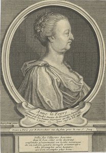 صورة لآن داسير ني لو فيفر 1647-1720 ، كاليفورنيا 1720.