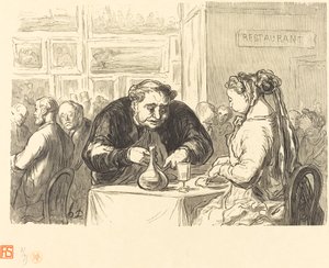 في بوفيه معرض الفنون الجميلة بواسطة إتيان بعد Honoré Daumier